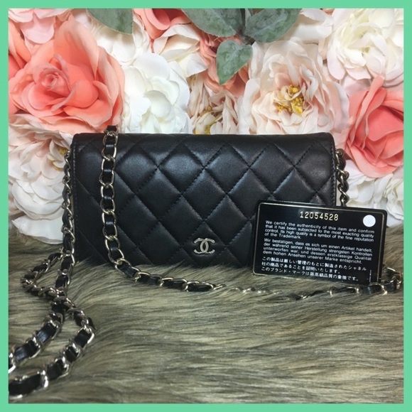 CHANEL Handbags - Authentic CHANEL LAMBSKIN Bifold Wallet Coco Mark